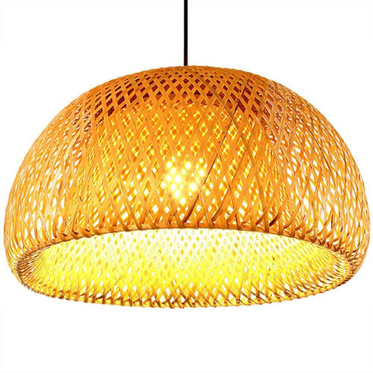 New Chinese Bamboo Weaving Bamboo Nest Nest Antique Pendant Light E27 Lamps Lanterns Living Room Hotel Restaurant Aisle Lamp