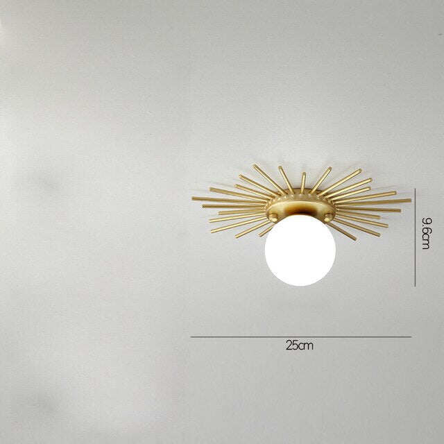 Corridor lights aisle lights creative nordic minimalist modern balcony lights all copper crystal ceiling lights home lights porc