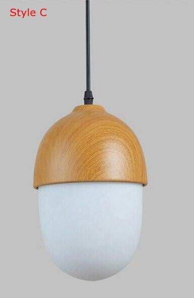 Imitation Wood Nut Pendant Lamp Industrial Retro Kitchen Shade Light for Dining Room Restaurant Island Decoration