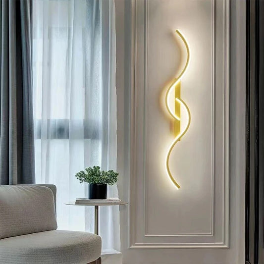 Modern LED Wall Lamp Light Bedroom Bedside Long Strip Wall Sconces Living Room Home Indoor Lighting Fixture