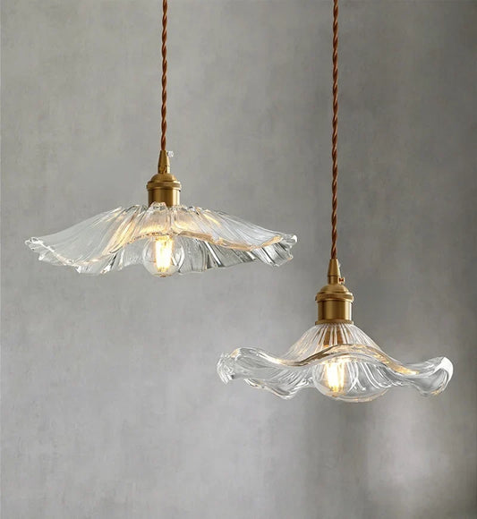 Nordic Glass Floral Pendant Light for Dining Room