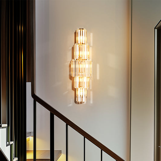 Modern Crystal Wall Lamp 3-Layer Wall Crystal Sconce Light E14 Led Corn Lights