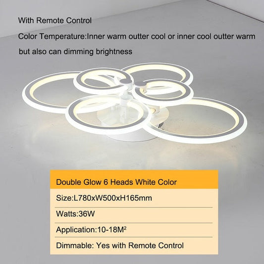 Gleam RC Modern Led Ceiling Lights For Living Room Bedroom Study Room Ceiling Lamp Plafondlamp White Color