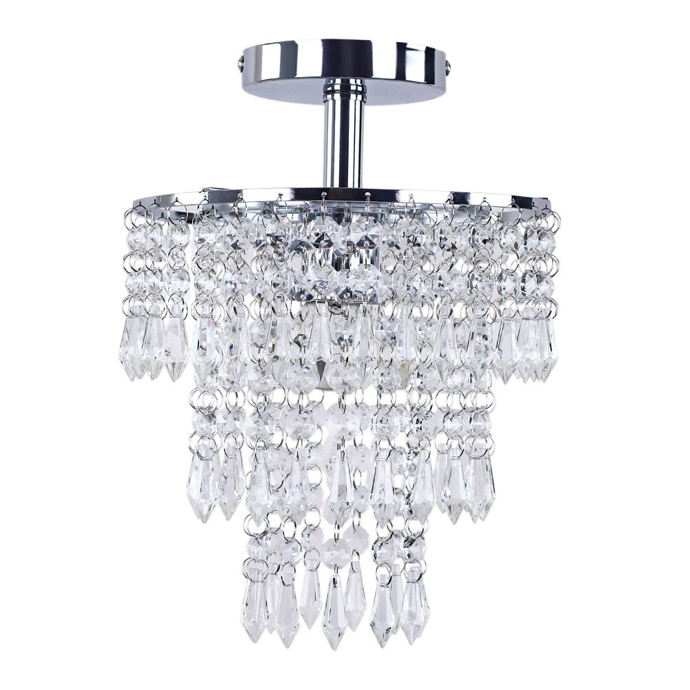 Luxury E27 3 Layers Sharp Beads Crystal Ceiling Lights Home Appliance Fixtures Decoration Lamp Living Room Decor