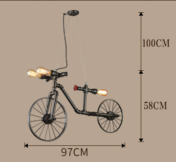 Creative Retro Bicycle Chandelier Industrial Wind Iron Art Craft Light Restaurant/bar/Cafe Decorative Light
