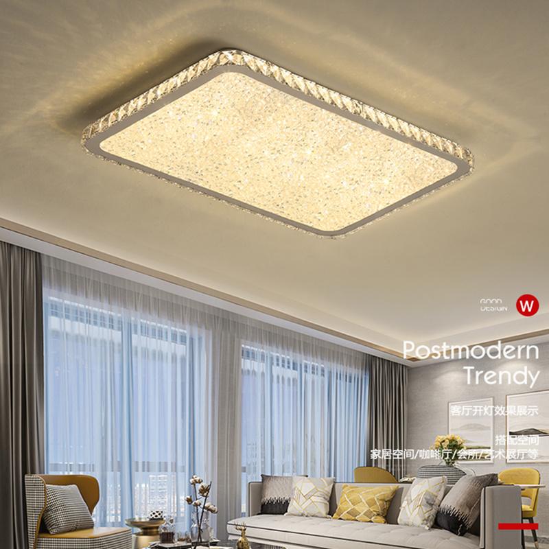 Modern K9 Crystal Circular Square Ceiling+Lights Room Light Suspension Luminaire Plafonnier LED Living Room Lights Lustre