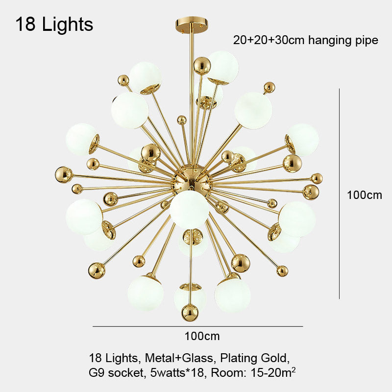 LED Glass Pendant Light for Dining Room Bedroom Living Room Modern Gold Hanging Lamp Indoor Lighting