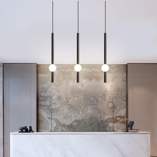 Nordic Bedside Chandelier Modern Simple Living Room Background Wall Bar Long Line Chandelier Bedroom Single Head Tooling Small Chandelier