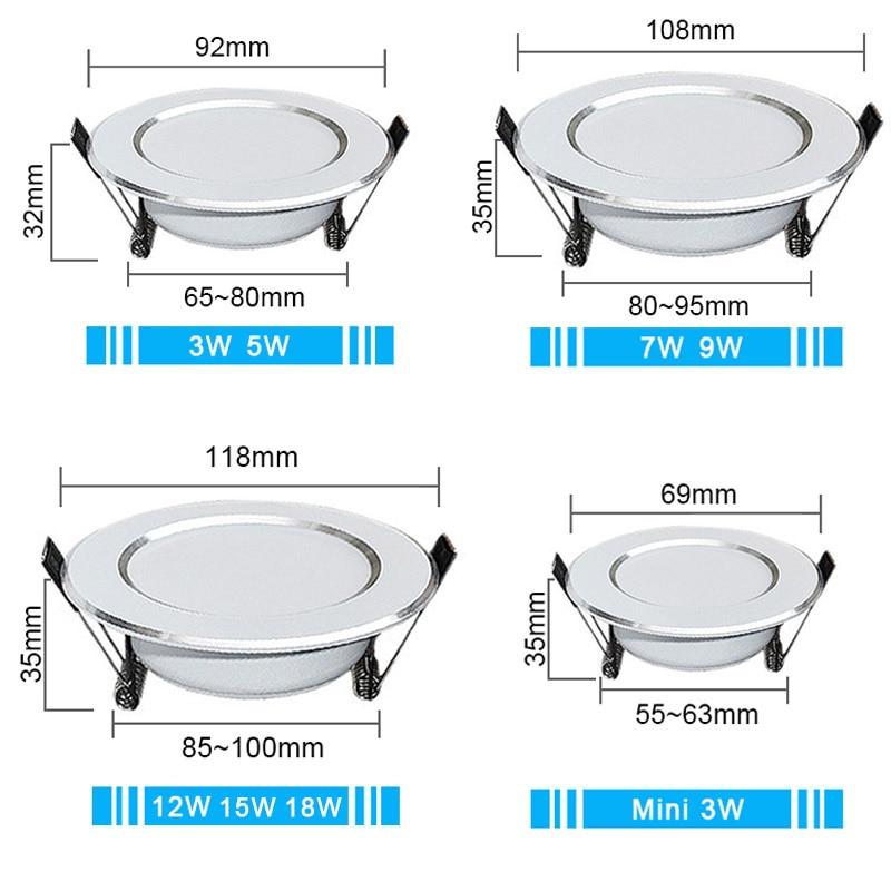 10pcs lot Led Downlights 18W 15W 12W 9W 7W 5W 3W Ceiling Downlight 2835 Lamps Leds Ceiling Lamp Home Indoor Lighting
