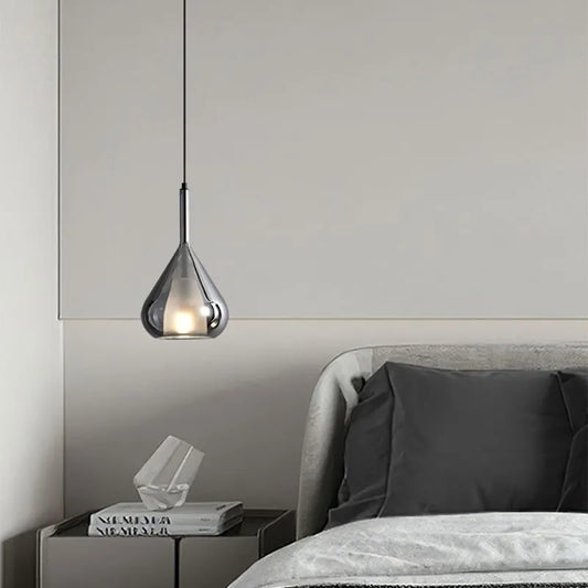 Glass Pendant Light Adjustable Hanging Bedside Ceiling Lamp Artistic Bar Lighting for Dining Room Kitchen