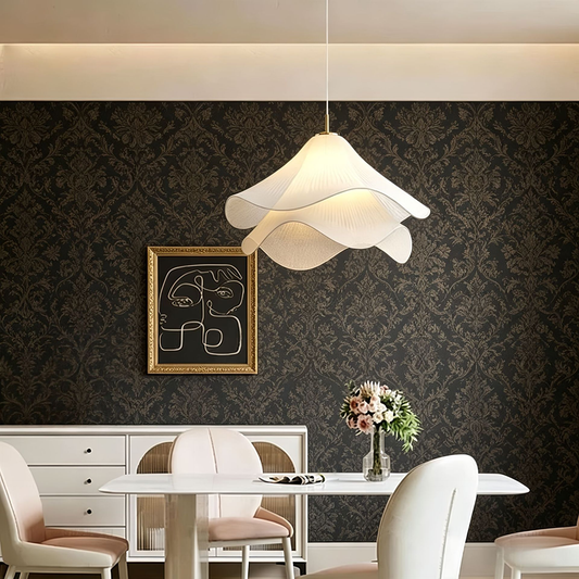 Art Decor Flower Pendant Light Fabric Lamps 40cm 50CM for Living Room Kids Room Dining Room Hanging Light Indoor Lighting