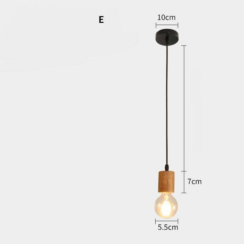 Nordic Log Restaurant Single Chandelier Creative Bar Clothing Store Bedside Single Wood Chandelier