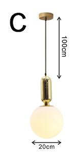 Nordic Glass Ball Pendant Lights Vintage Hoop Gold Modern LED Hanging Lamp for Living Room Home Loft Industrial Decor Luminaire