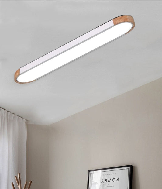 Nordic LED Ceiling Light Aisle Lights Office Strip Lighting Round Corner Creative Simple Corridor Balcony Wood
