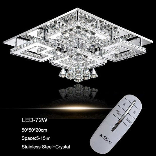 Luxury Lled Fixtures Drawing Crystal Ceiling Light Living Ceiling Lamp Modern Lighting Bedroom Led Crystal Lamp Remote Control