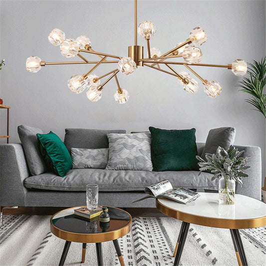Europe Luxury Chandeliers LED K9 Glass Indoor Lamp Plated Metal Vintage Bar Modern Dining Pendant Decoretion Lighting Fixture