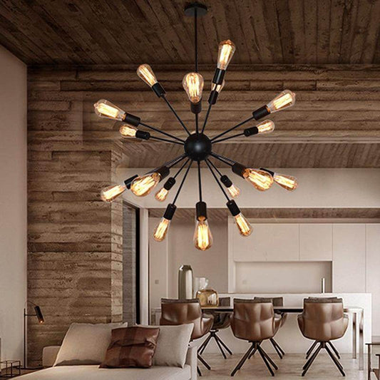 E27 Edison Bulbs Vintage Industrial Pendant Light 12/16/18/20 Head Sputnik Pendant Lamp