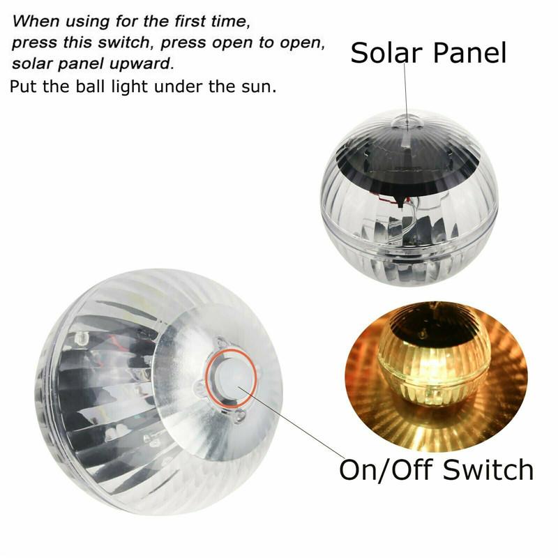 LED Disco Light Swimming Pool Waterproof LED Solar Power Multi Color Changing Water Drift Lamp Floating Light Security