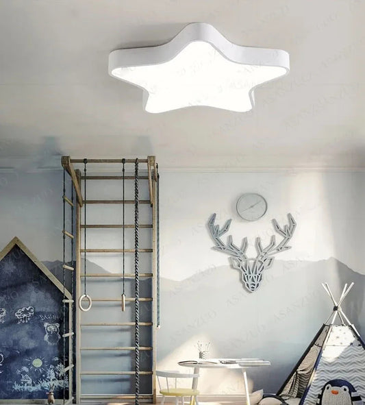 Children's Room Study Lamp Warmromantic Princess Five-pointed Star Ceiling Lamp