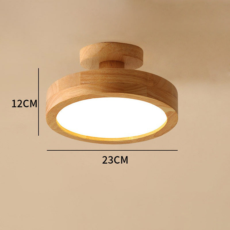 Nordic Living Room Ceiling Lamps Solid Wood Corridor LED Lamp Apanese Style Entrance Balcony Bedroom Ceiling Lights
