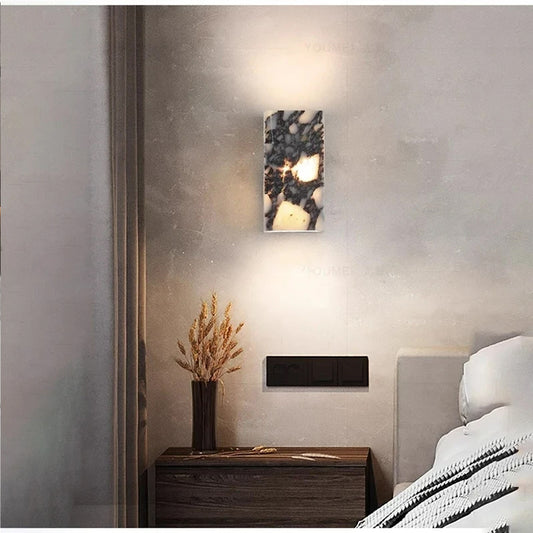 Nordic Italian Marble Lamp Indoor Background Wall Light Purple Pure Natural Stone Entrance Lighting