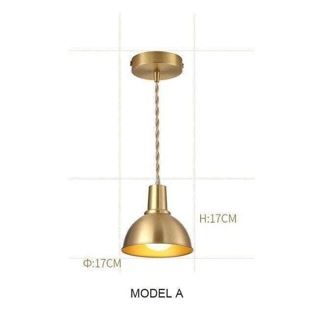 Nordic Copper LED Pendant Lights Bar Cafe Lights Ceiling For Restaurant Bedroom Living Room Industrial Lamp Modern Lampa Wiszaca