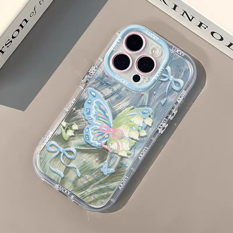 Butterfly Phone Case For iPhone 16 15 14 Silicone Soft Cover Carcasas