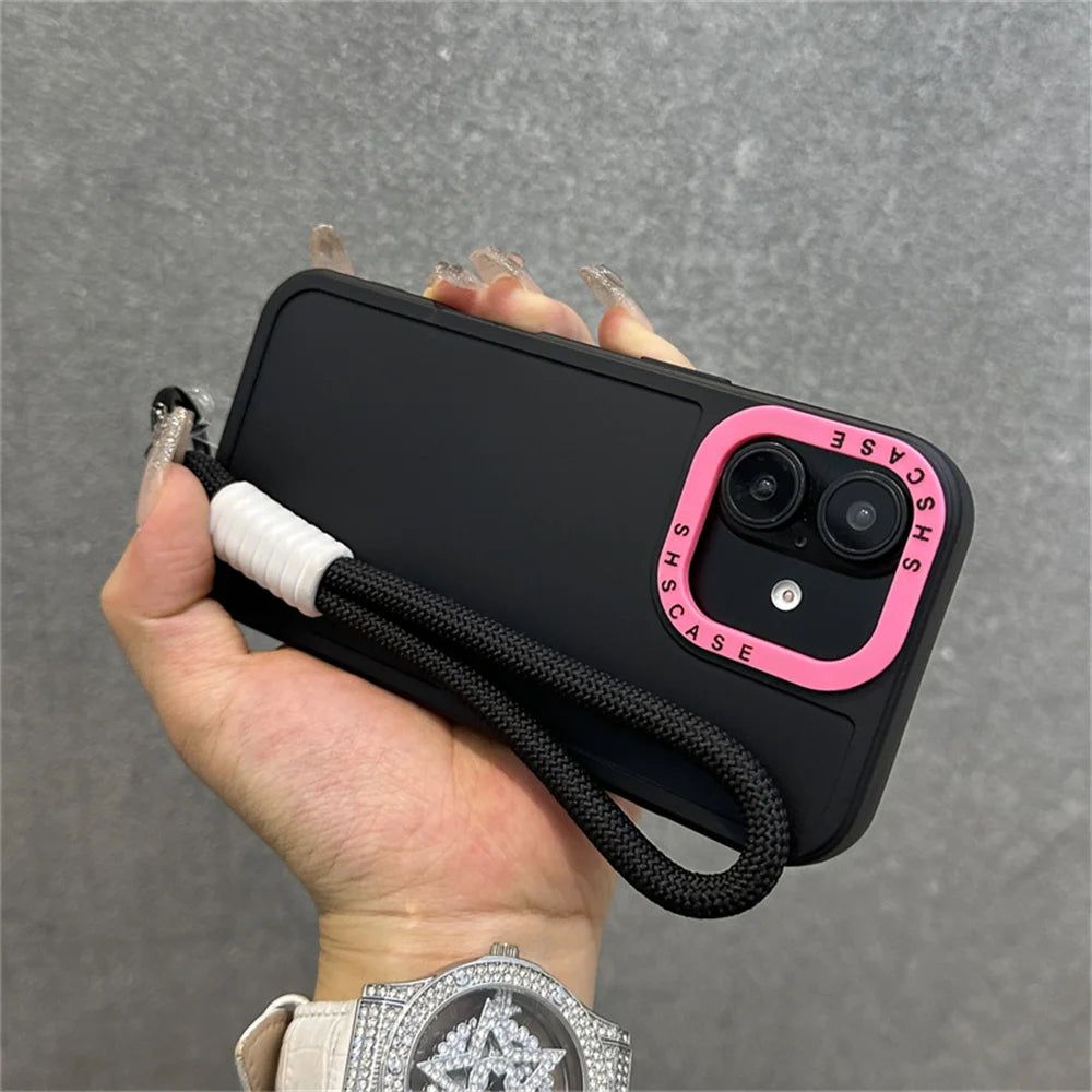 Luxury Wrist Strap Bracelet Lanyard Phone Case For iPhone 16 15 14