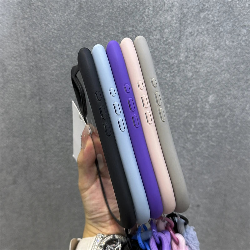 3D Cat Ear Cute Lanyard Magnetic Transparent Case For iPhone 16 15 14 Wristband Clear Magsafe Cover