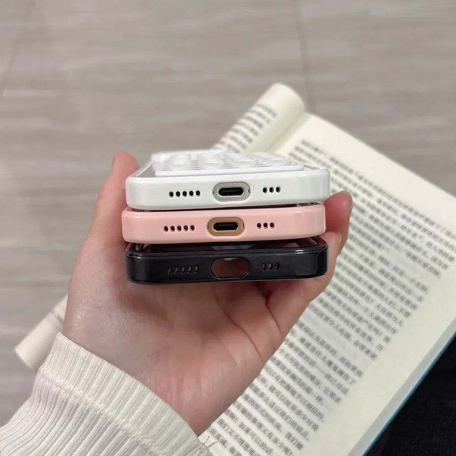 3D Suction Cup Airbag Phone Case For iPhone 16 15 14 Transparent Candy Shockproof Bumper Cover