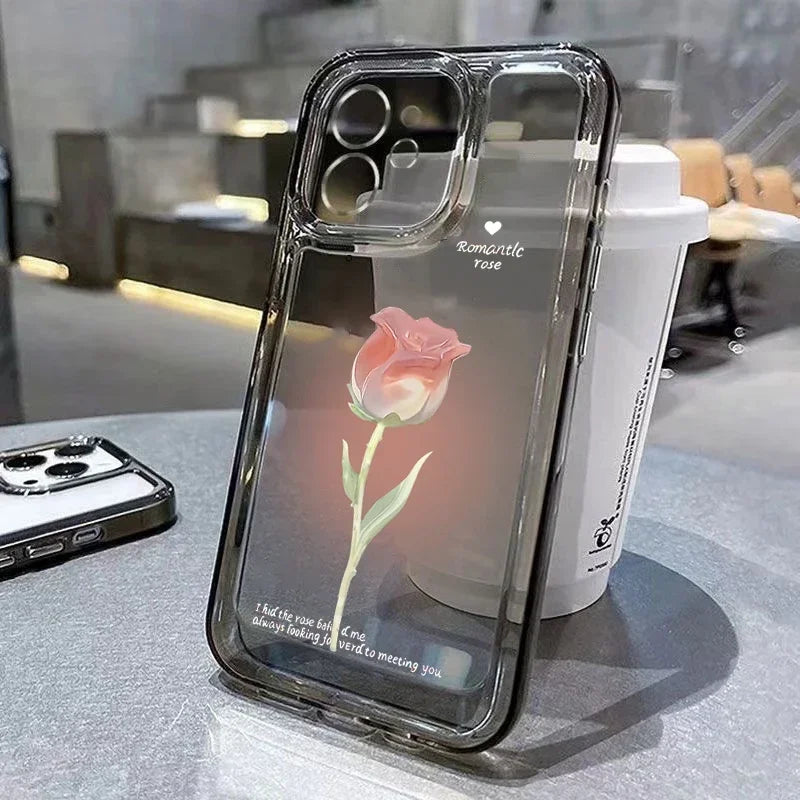Tulip Phone Case For iPhone 17 16 15 Shockproof Transparent Cover Silicone Fundas