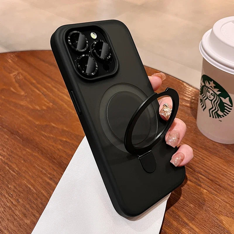 Magsafe Wireless Charging Magnetic Ring Bracket Camera Protection Case For iPhone 16 15 14