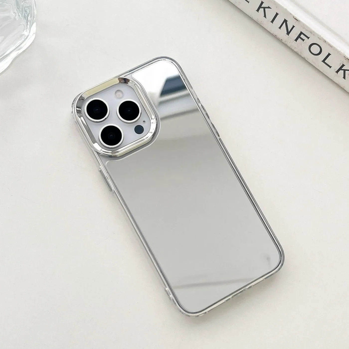 Luxury Plating Make Up Mirror Phone Case For iPhone 16 15 14 Hard Acrylic Shockproof Bumber Cover