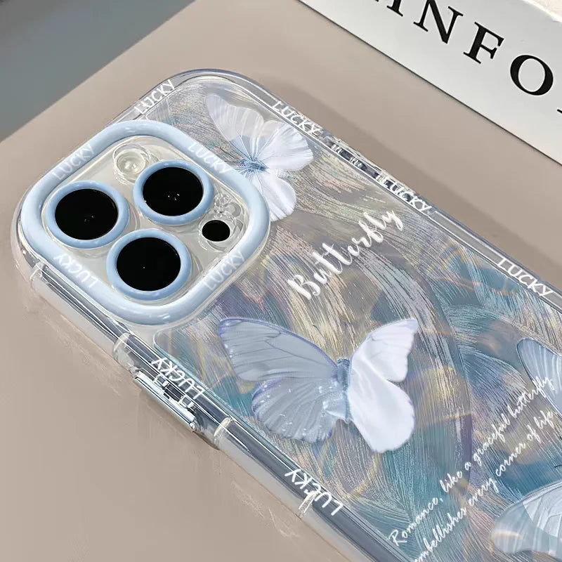 Butterfly Phone Case For iPhone 16 15 14 Silicone Soft Cover Carcasas