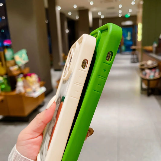 Candy Color Cute Cat Phone Case For iPhone 16 15 14 Funny Matte Shockproof Cover