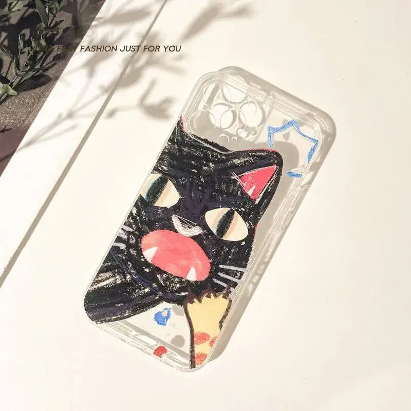 Doodle Angry Cat Case for Iphone 16 15 14