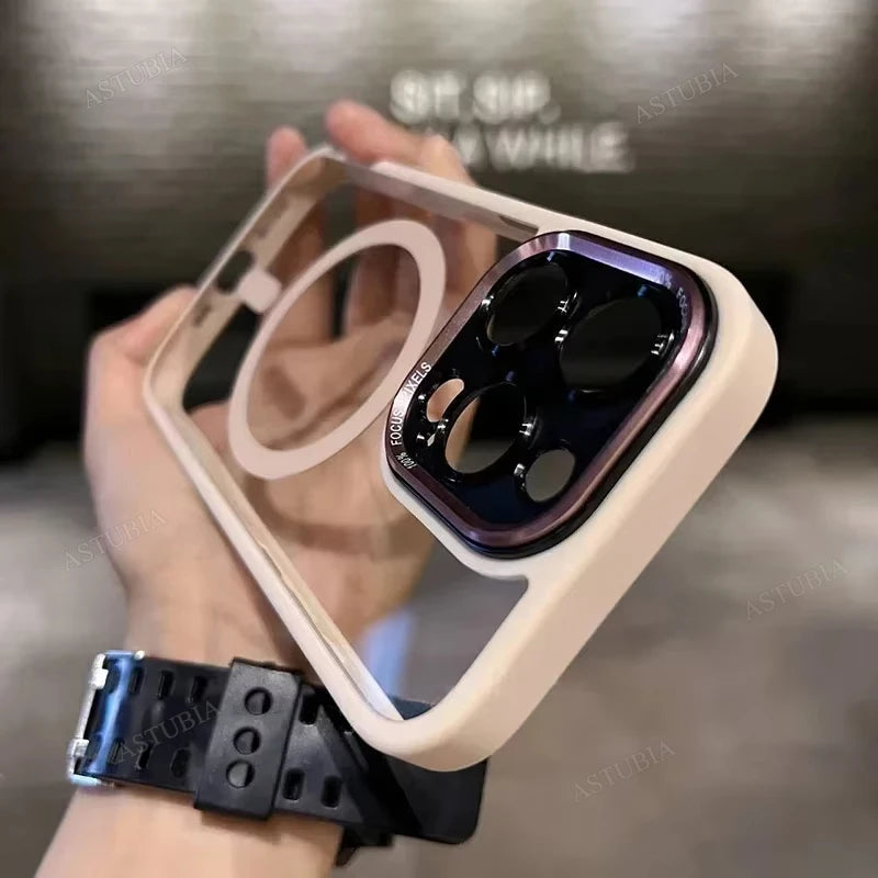 Magnetic Metal Lens Bumper Protection Magsafe Case For iPhone 16 15 14