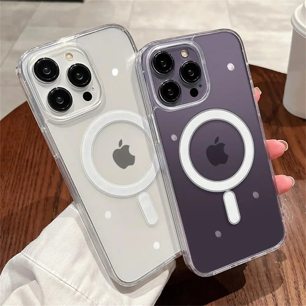 Transparent Magsafe Magnetic Case For iPhone 16 15 14
