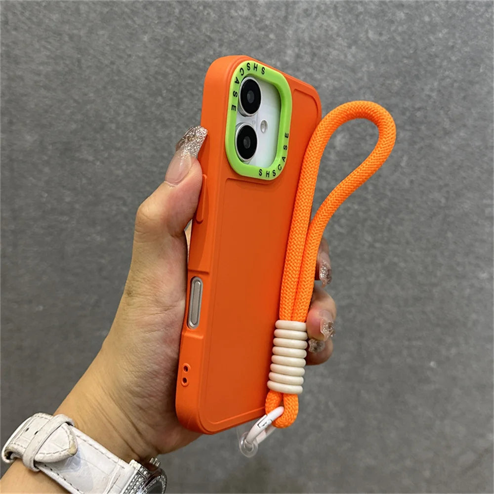 Luxury Wrist Strap Bracelet Lanyard Phone Case For iPhone 16 15 14