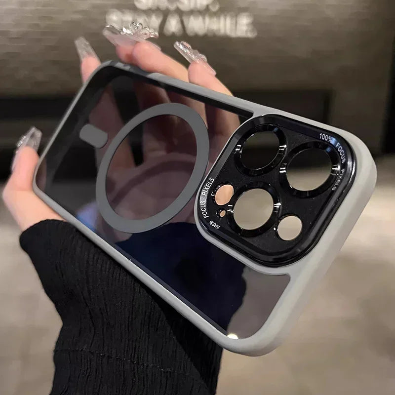 Magnetic Metal Lens Bumper Protection Magsafe Case For iPhone 16 15 14