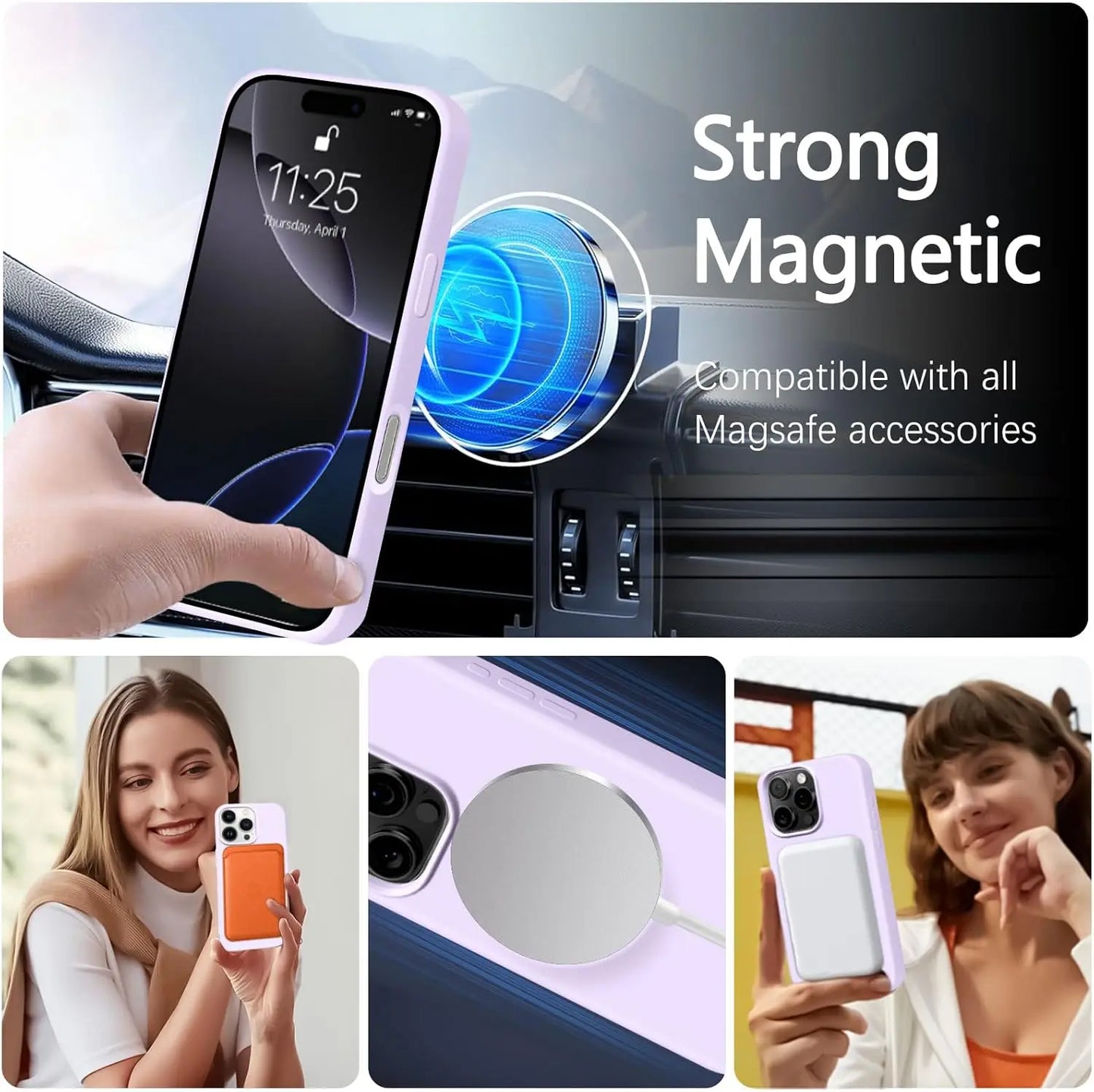 Magnetic Silicone Official Lanyard Magsafe Strap Protector Soft Phone Case For iPhone 16 15 14