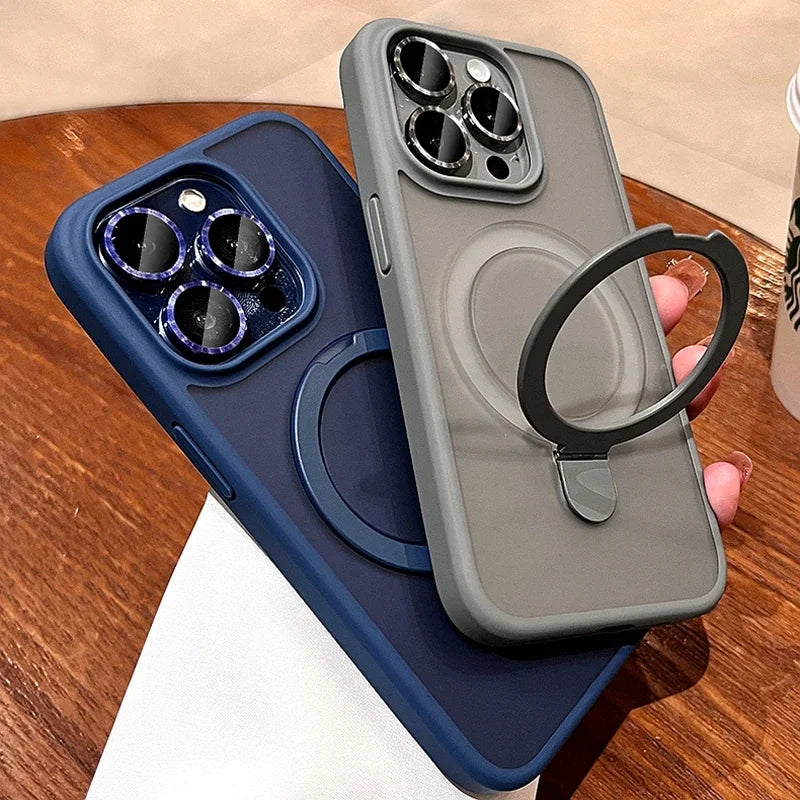 Magsafe Wireless Charging Magnetic Ring Bracket Camera Protection Case For iPhone 16 15 14