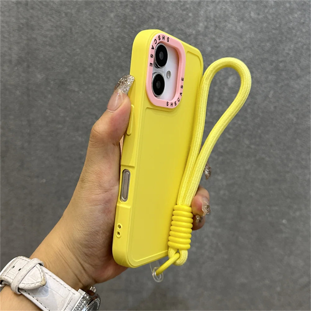 Luxury Wrist Strap Bracelet Lanyard Phone Case For iPhone 16 15 14