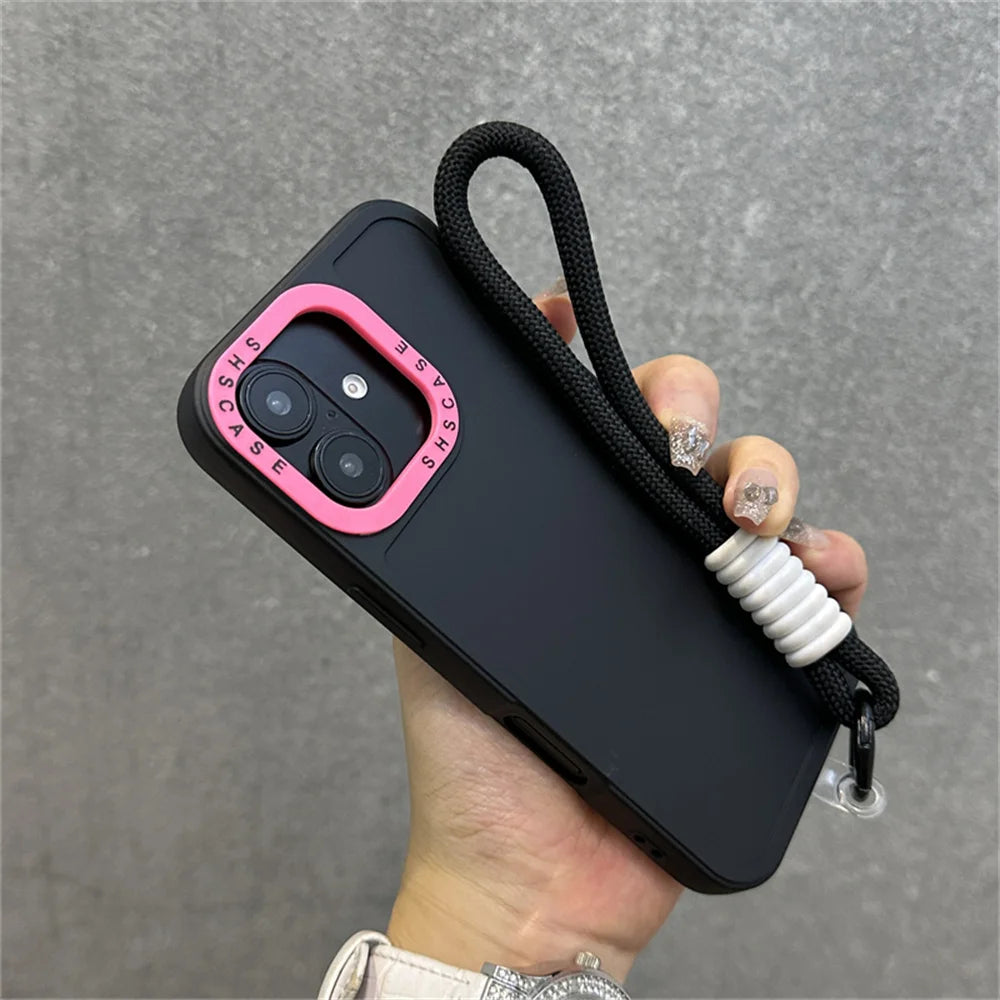 Luxury Wrist Strap Bracelet Lanyard Phone Case For iPhone 16 15 14