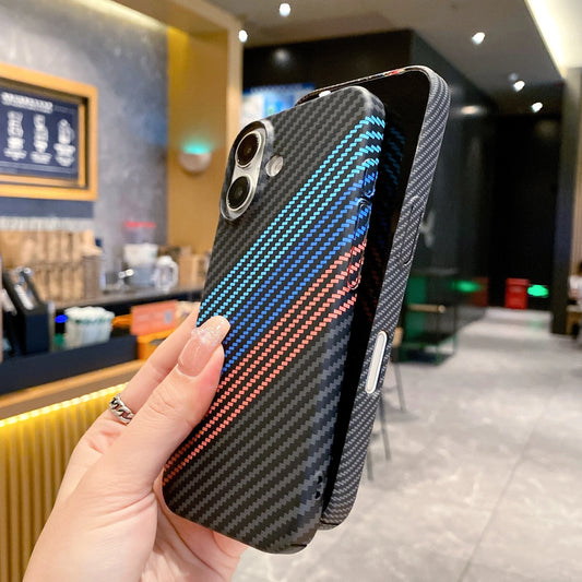 Luxury Carbon Fiber Kevlar Pattern Case For iPhone 17 Shockproof Retro Lines Cover