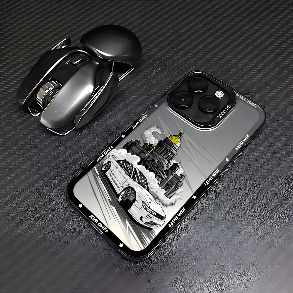 Tokyo Sports Racing JDM Drift Car Phone Case For iPhone 16 15 14 Anti Fall Matte Cover