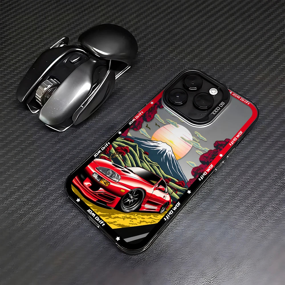Tokyo Sports Racing JDM Drift Car Phone Case For iPhone 16 15 14 Anti Fall Matte Cover