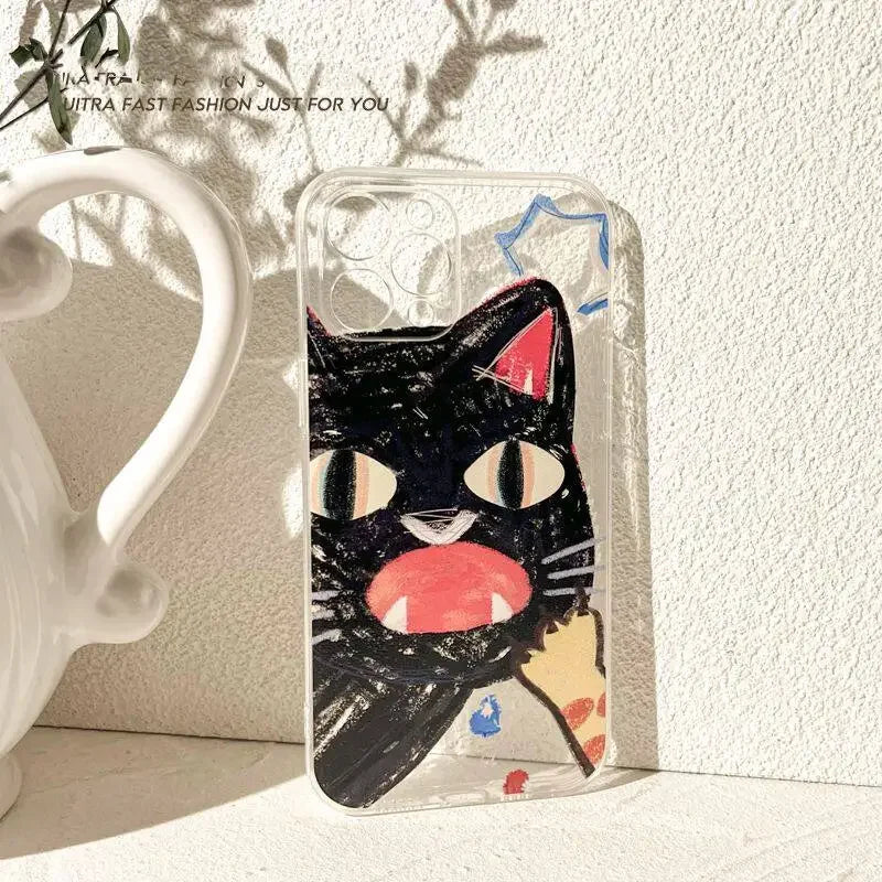 Doodle Angry Cat Case for Iphone 16 15 14
