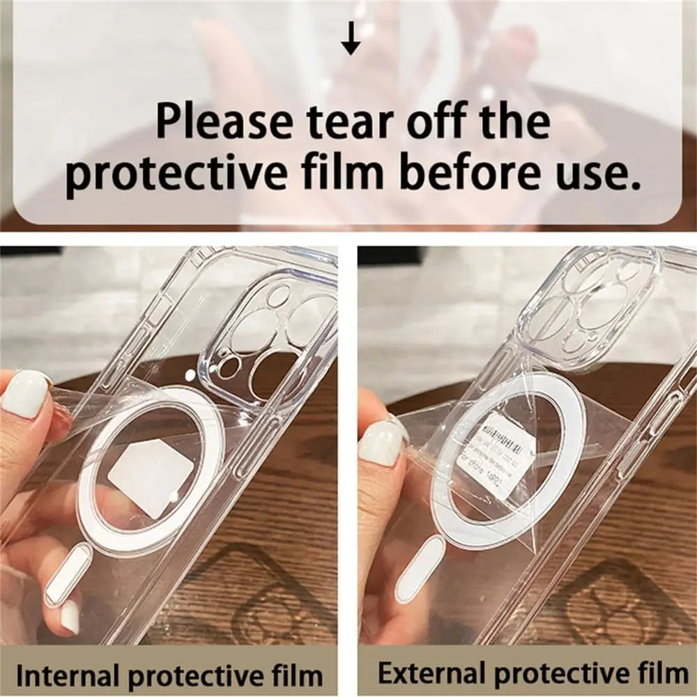 Transparent Magsafe Magnetic Case For iPhone 16 15 14
