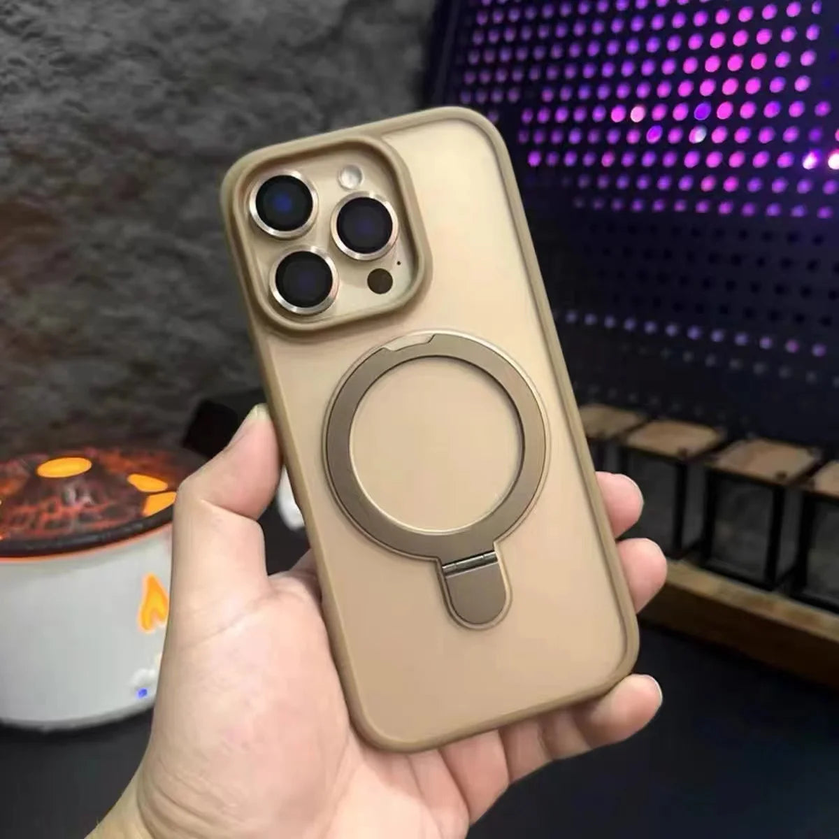 Magsafe Wireless Charging Magnetic Ring Bracket Camera Protection Case For iPhone 16 15 14